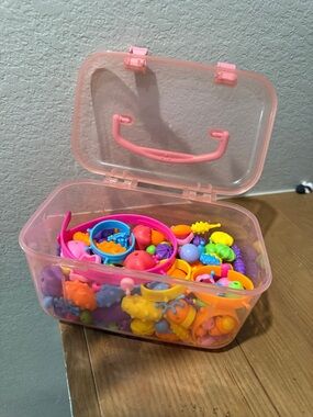 Kids Sensory Play Bead Set - Pink Carry Case